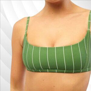 2/$50 WeWoreWhat Green & White Pinstripe Cami Bra Top Size XL | Trendy & Chic